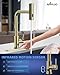 APPASO Gold Touchless Kitchen Faucet with Pull Down Sprayer, Waterfall Motion Sensor Kitchen Sink Faucet with SUS304 Stainless Steel Single Handle Hands-Free Brushed Gold