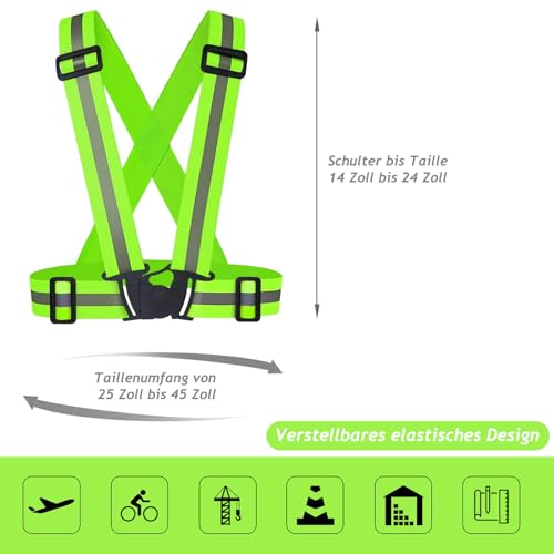 Warnweste Fahrrad Maximale Reflektoren Fläche, Reflektorweste Reflektierende Sicherheitsweste Einstellbar Warnweste, Warnweste Laufen, Reflektorweste Fahrradweste Leuchtweste Kinderwarnweste