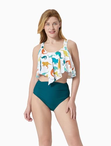 Image of PATPAT Family Matching Swimsuits Two Piece Hawaiian Tropical Beach Bikini and Swim Trunks Set Mommy and Me Bathing Suits
