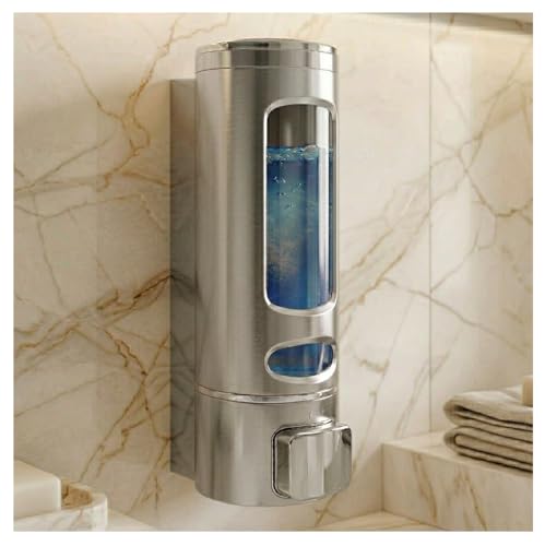 Image of ALTURAS Wall Mounted Liquid Soap Dispenser, ABS 400 ML, for Shampoo, Sanitizer and Gel Handwash Dispenser (Silver)