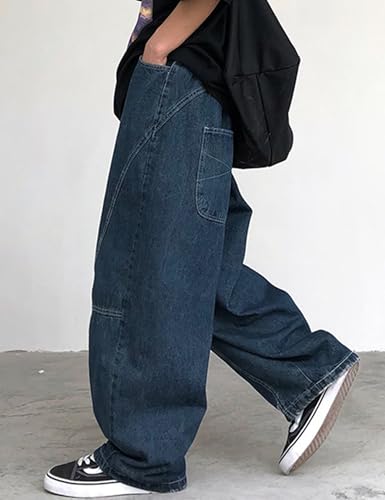 Y2k Jeans Men Vintage Baggy Cargo Jeans Hip Hop Wide Leg Denim Pants Streetwear Women3