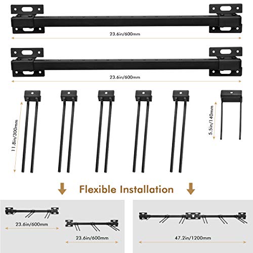 Sunix Ski Storage Rack, Snowboard Wall Rack for Home& Garage Organization Mount Hold up 10 Pairs, 2 Pack - Thumbnail 5