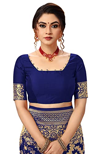 Image of TRENDMALLS Women's Banarasi Silk Saree with Unstitched Blouse Piece