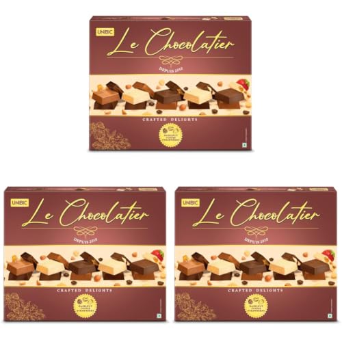 Image of Unibic Le Chocolatier|Assorted Chocolates|Chocolate Gift Pack,168 Gram (Pack of 3)