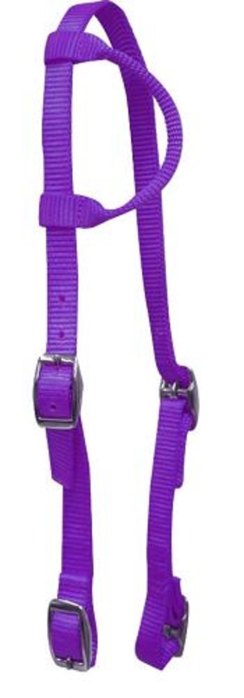 Showman Pony Size Premium Purple Soft Durable 2 Ply Nylon One Ear Headstall Easily Adjustable Cheek Pieces