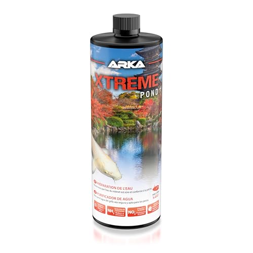 ARKA Pond Xtreme - 946 ml - Hace Que el Agua del Estanque de jardín Sea Apta para los Peces, Elimina el Cloro y el amoníaco, Seguro para Todos los habitantes del Estanque.