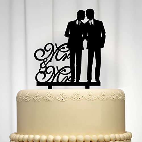 Mr & Mr Pride Décoration de gâteau de mariage et d'anniversaire homosexuel pour fiançailles