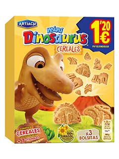 Biscuits dinosaure céréales croustillants pour le goûter des enfants en pack de 12