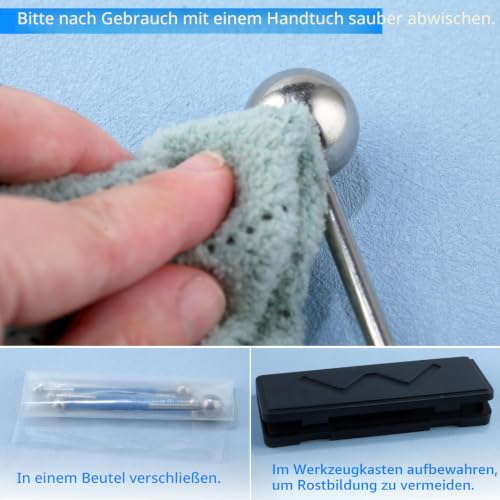 SPEEDWOX Abdichtungswerkzeug Metallkugel 4 Stück Polymer Ton Werkzeug Kit Fugenveredelung für Fliesen Fugenbeschichtung Dichtstoff Finishing Fondant Kuchen Papier Blume Dekorier DIY Werkzeug Set