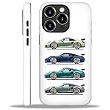 CARLOCA for iPhone 13 14 Compatible with Magsafe Full Body Protective Glossy Case, for Girl Boy Shockproof Magnetic Charge Esthetics Pattern Old School Gray Green Blue Super Car