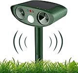 Répulsif Chat Ultrason, Repulsif Chat Solaire & Répulsif Animaux, Étanche Repulsif Chat Exterieur avec Détecteur pour Chats Chiens Souris Ratons Animaux de Jardin