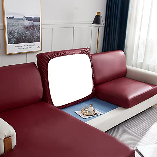 Elover Housse de Coussin Extensible de canapé Cuir Artificiel imperméable-Housse de Protection pour Me ubles Anti-Rayures Housse de siège de canapé Couvre...