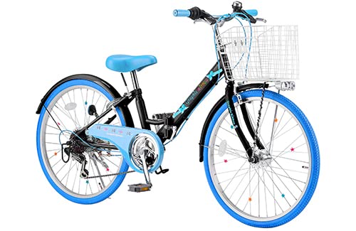 GRAPHIS (グラフィス) GR-RIBBON 女の子向け 子供自転車 22インチ 6段変速 オートライト ブラックブルー