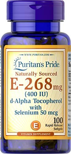 Puritan's Pride Vitamin E-With Selenium 400 Iu Natural 100 Rr Softgels #TOP28