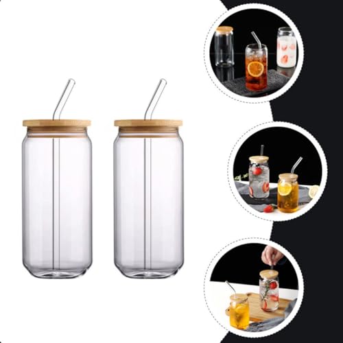 Vasos de vidrio transparente Operitacx reutilizables de alta resistencia térmica 4