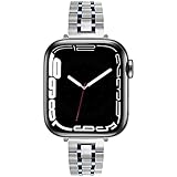 3. [Diseño innovador] Nuestra correa de Apple Watch está hecha de acero inoxidable, pero no se sentirá estresado al usarla. Dado que usamos un diseño delgado y estrecho en esta correa de reloj, que tiene solo 14mm de ancho, es más liviana que otros metales correas y muy cómodo de llevar.