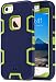 ULAK iPhone SE Case,iPhone 5S Case, iPhone 5 Case, Knox Armor Heavy Duty Shockproof Sport Rugged Drop Resistant Dustproof Protective Case Cover for Apple iPhone 5 5S SE-Yellow + Navy
