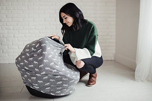 Baby Car Seat Cover Canopy And Nursing Cover Multi-Use Stretchy 5 In 1 Gift"Scout" By Copper Pearl #TOP7