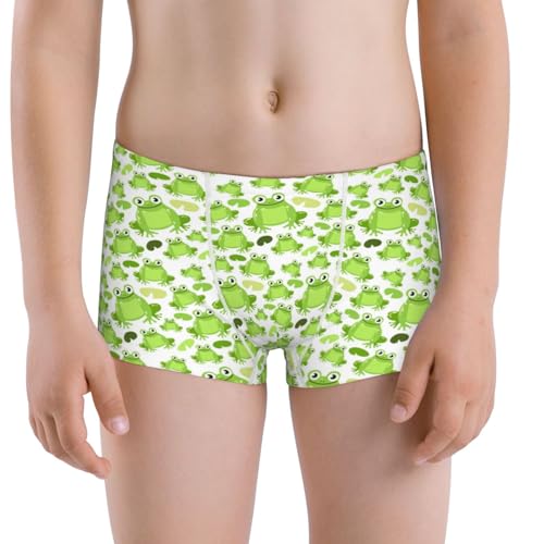 Boys' Cotton Boxer Brief Soft Underwear-Cute Frogs