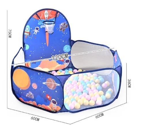 Image of BabyGo Space Basketball Ball Pool for Kids Play Tent House for 2+ Year Old Girls and Boys (Balls Not Included)