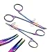 Multi Titanium Rainbow Color Non-Locking Hemostat Straight & Curved for Ear Care Set of 2 Size 5 inch Stainless Steel by G.S Online Store