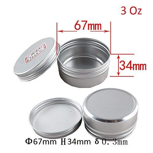 Ctkcom 6-Packs 3 Oz Screw Top Metal Tins Aluminum Tin Cans Gram Jar,90Ml Empty Slip Slide Round Containers For Lip Balm,Salve,Crafts,Cosmetic,Candles,Storage Kit(90G) #TOP1