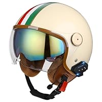 Bluetooth Motorhelm Jethelm Met Vizier ECE Goedgekeurde 3/4