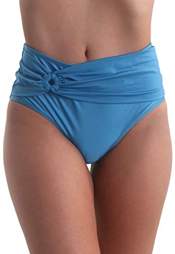 Calcinha Biquíni Avulso com Faixa Frontal Orquídea - Azul Claro - P