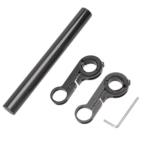 QeeHeng Bike Handlebar Extender,Double Clamp Carbon Fiber Bike Bicycle Handlebar Extender, Bicycle Accessories for Holding Bicycle Speedometer, Lighting, GPS, Phone Holder.