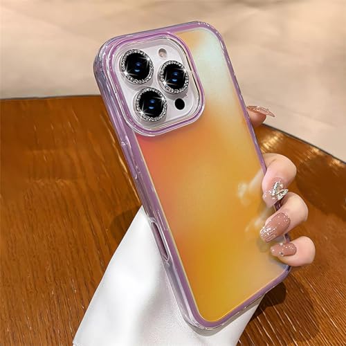 Film de protection antichoc transparent paillettes dégradé laser aurora coque iPhone 11 noir