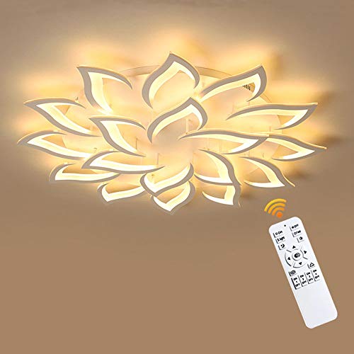 Lustre 14 têtes LED 84W floral pour illuminer chaleureusement votre restaurant et salon