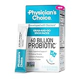 Physician’s Choice 60 Billion CFU Probiotic Stick Packs - 10 Strains + Prebiotics - Immune, Digestive & Gut Health - Supports Occasional Constipation, Diarrhea, Gas & Bloating - for Women & Men - 24CT
