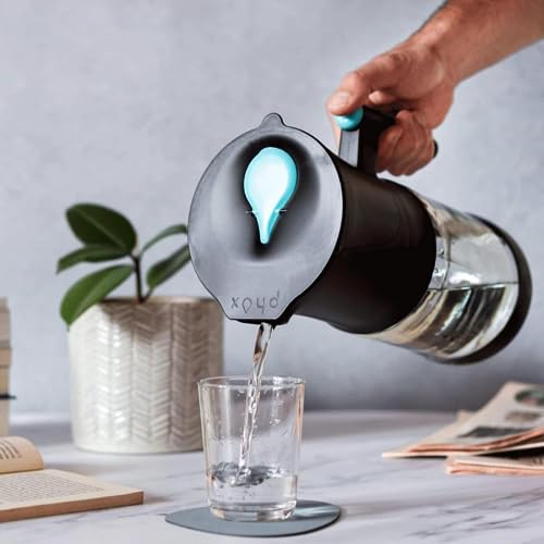 Phox V2 Water Filter | 2.2L Glass Water Filter Jug and Refillable Eco Cartridge Cartridge | 3 Month Supply (Clean Pack)