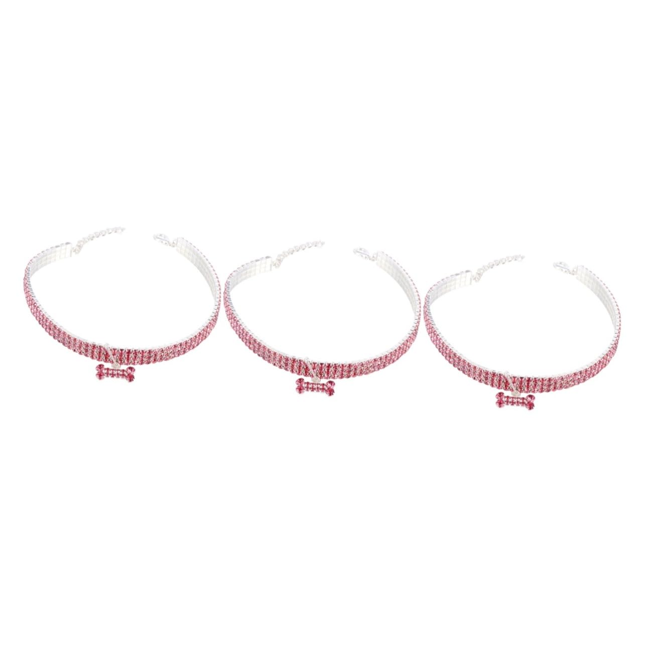 Collier pour chien strass chaîne ajustable rose accessoire animaux