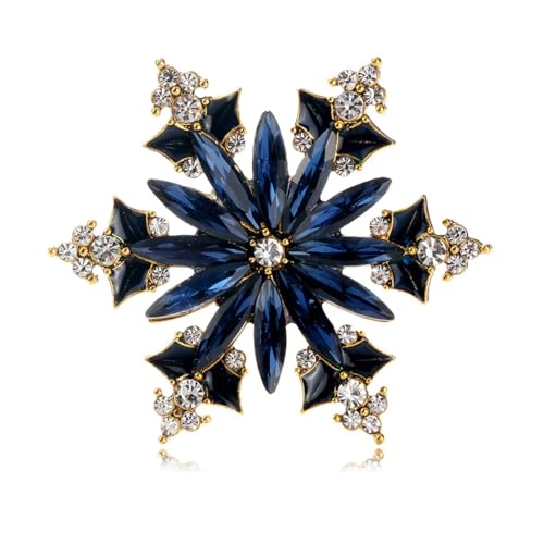 Image of Rhinestone Flower Brooch Pin for Women Red Black Purple Flower Broochs Pin Hat Christmas Brooch Jewelry