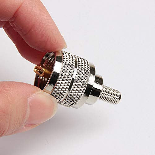 Acxico Conector Coaxial macho UHF PL259 pack 10 unidades miniatura 5
