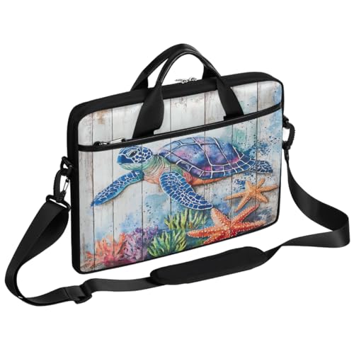 Maletín para portátil 15 pulgadas con diseño madera y tortuga