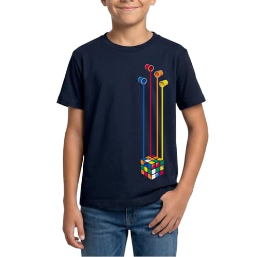 T-shirt Rubik's Cube Peinture Seaux Couleur Ado Style Unique Anti Look Banal