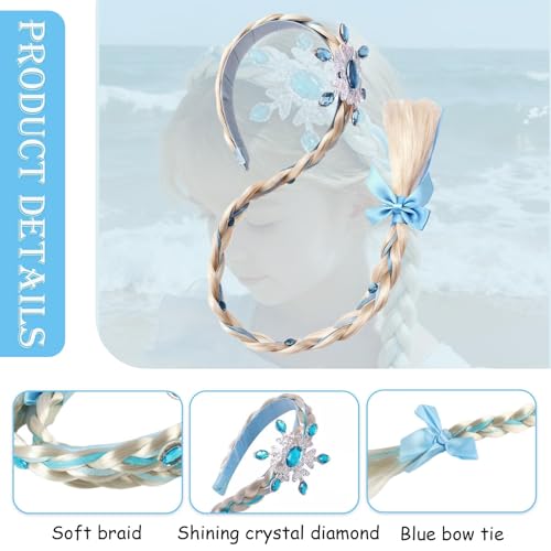Pevlkawr Mädchen Perücken Haarteil Prinzessin Haarreif Zopf Haarschmuck Zopf Mit Haargummi Kinder Perücken Für Geburtstag Party Cosplay Geschenke