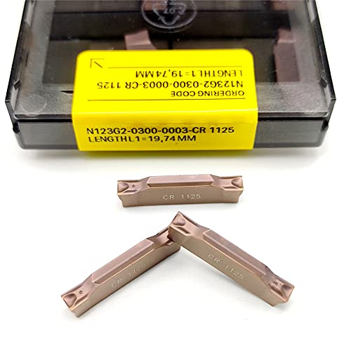 Juego de 10 fresas de carburo para torneado N123G2 miniatura 1
