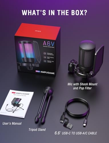 FIFINE A6V USB Gaming Condenser Microphone with RGB - image 9