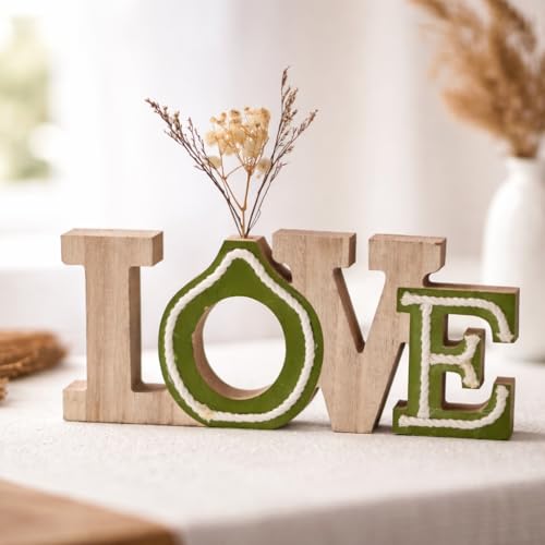 Image of CraftVatika Home Decoration Items for Living Room, Wooden Decorative Showpiece for Home Decor, Tabletop LOVE Word Sign Showpiece, Housewarming Wedding Anniversary Birthday Gift for Men Women