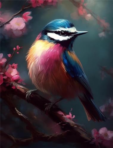 Diamond Painting Groß XXL Vogel 100x132cm, 5D Blume Diamond Painting Erwachsene Groß,DIY Diamant Painting Bilder Groß Kunst Malerei Bastelset für Zimmer Deko Wohnzimmer, Geschenke für Frauen