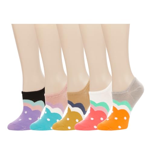 Image of Benefeet Sox Cute No Show Socks for Women Low Cut Socks for Girls Liner Invisible Socks Cotton Flat Boat Loafer Socks