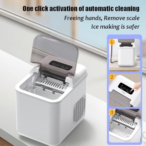 Fabricadora de hielo inteligente de 1,3 L - Máquina compacta para hielo de sobremesa con Wi-Fi y control por aplicación; función de limpieza automática (blanca) miniatura 6