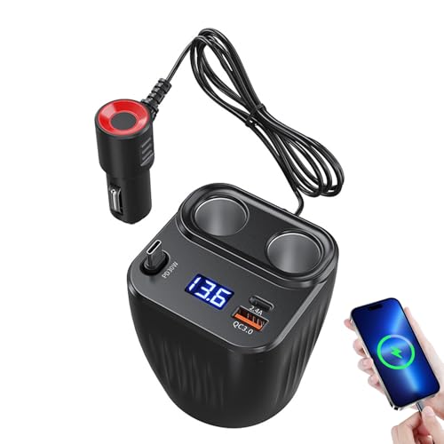 Cargador de coche de 60 W y adaptador de doble puerto para accesorios de carga rápida