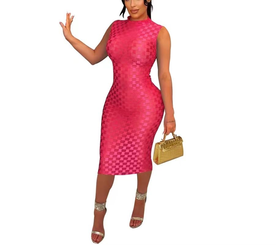Image of Women's Casual Turtleneck Long Sleeve Elegant Long Dress Lounge Mesh Bodycon Maxi Party Dresses
