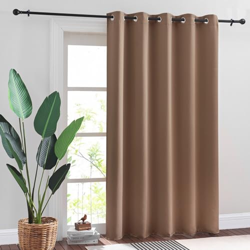 RYB HOME Blackout Curtain for Sliding Glass Doors Living Room Bedroom
