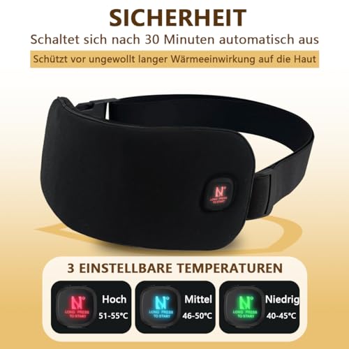 AROMA SEASON Wärmegürtel BASIC, Perioden Menstruations Wärmegürtel, Heizgürtel To Go mit 6h Akku für Bauch/Rücken/Lenden | Elektrisches Heizkissen mit Abschaltautomatik