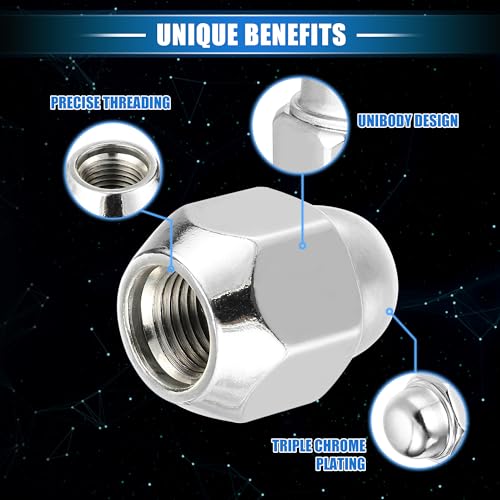 Image of 20 Pcs Wheel Lug Nuts Compatible for Nissan Altima Murano for Infiniti G20 I30 M35, Durable M12 x 1.25 Carbon Steel Silver Tone Tire Lugnuts